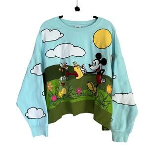 Disney Parks Mickey Mouse Garden Collection Cropped Sweatshirt Women's Size 2X